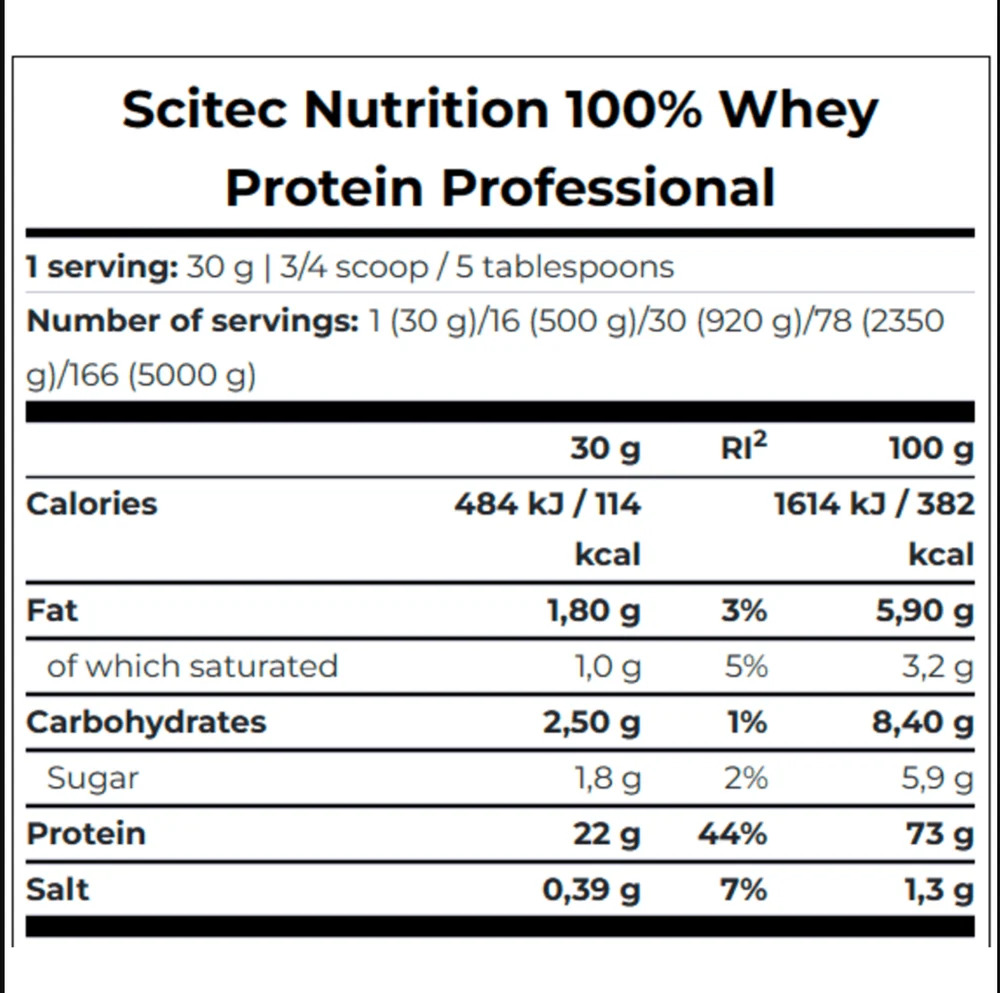 100% Whey Protein Professional Chocolate x 1kg