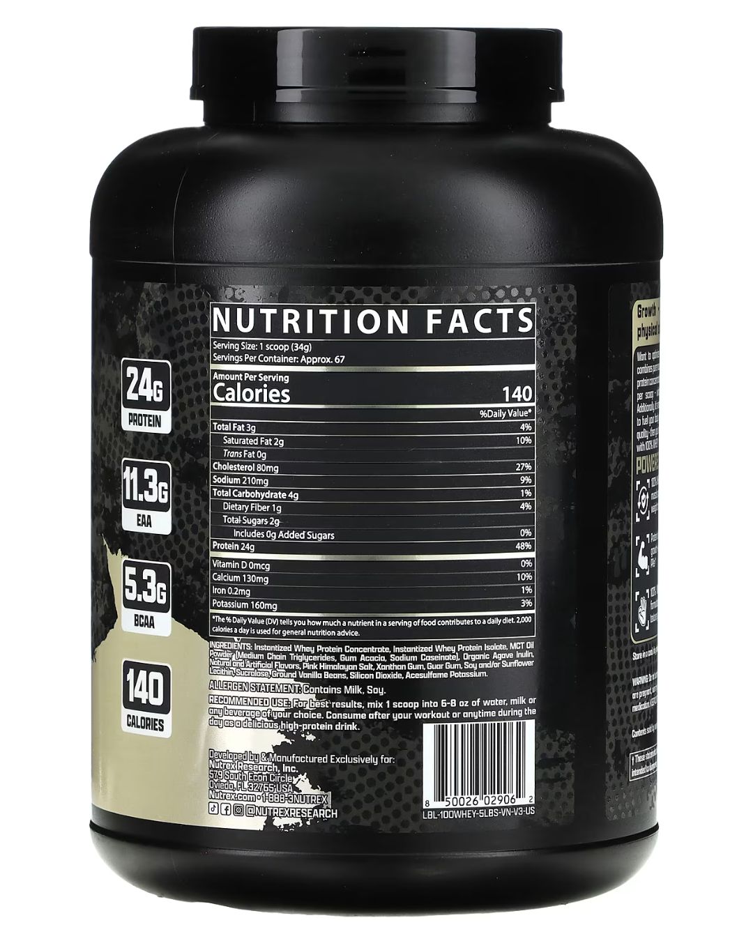 100% Whey Proteina Vainilla 5lb