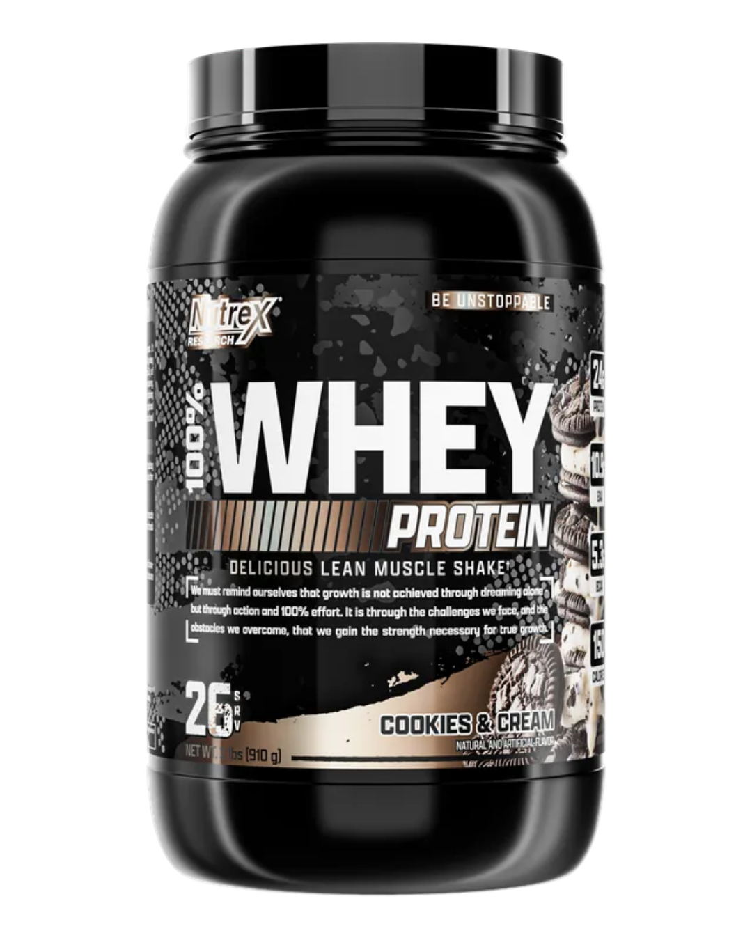 100% Whey Protein Cookies Cream 2lb