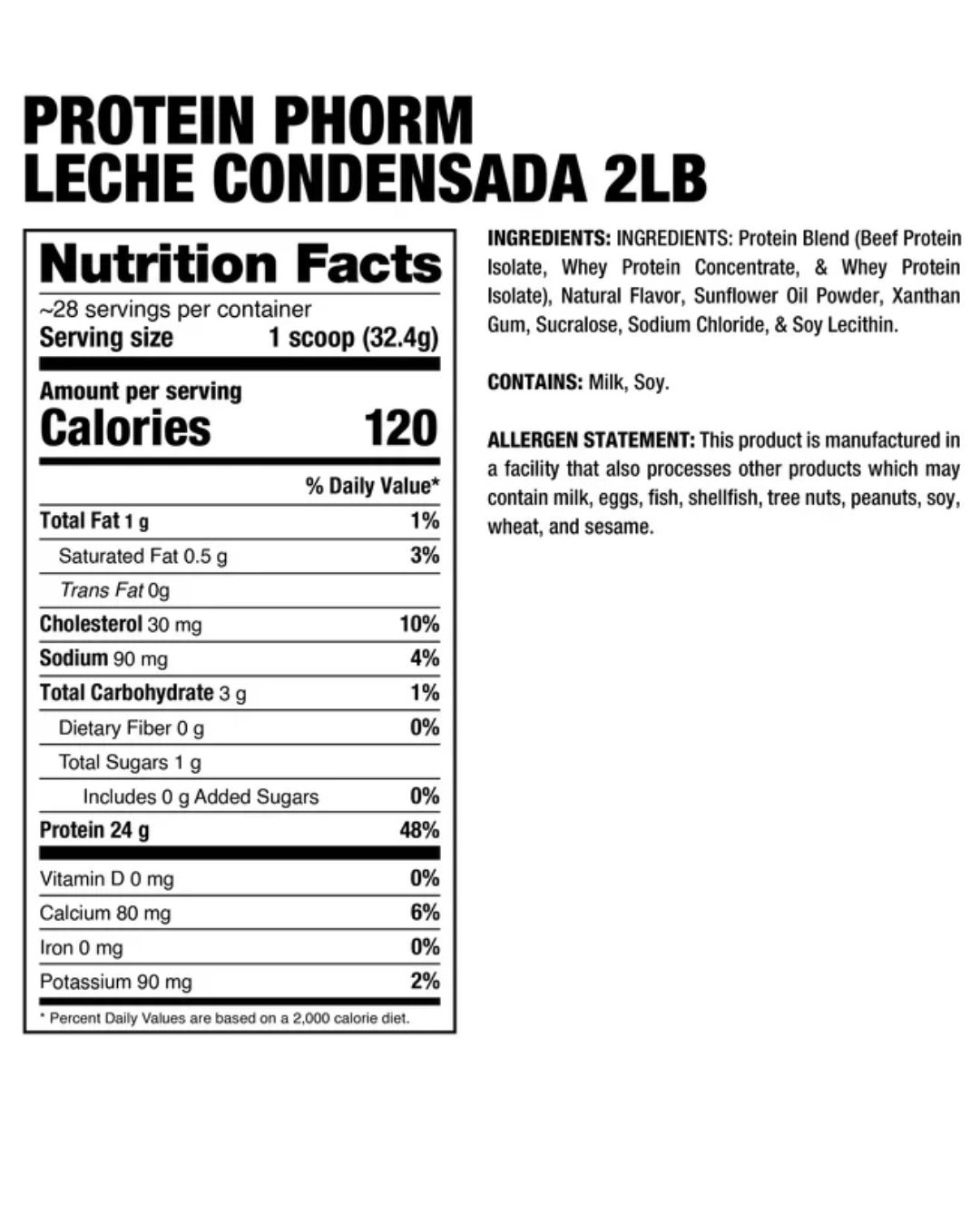 Protein Phorm 2lb Leche Condensada