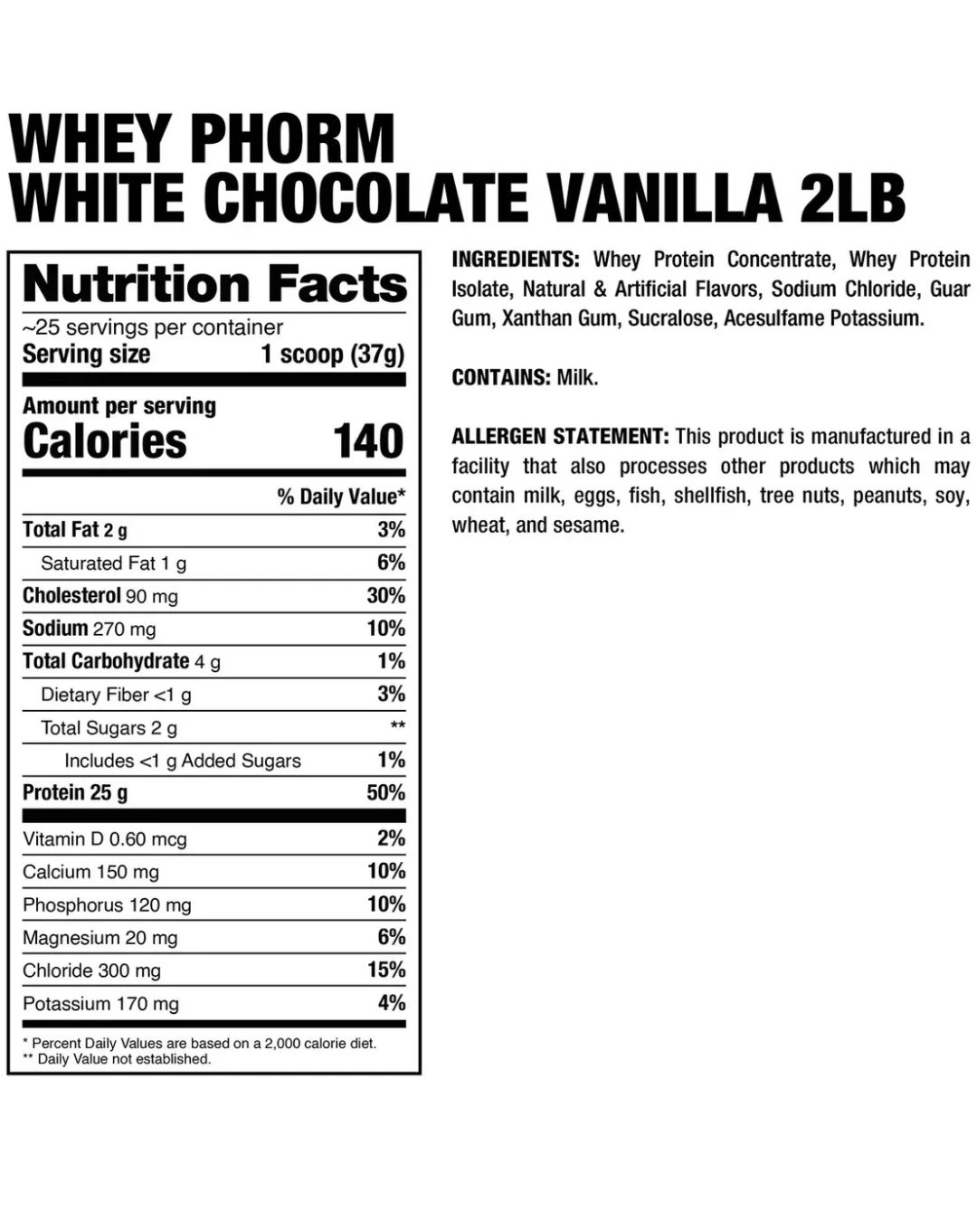 Whey Phorm 2lb Vainilla