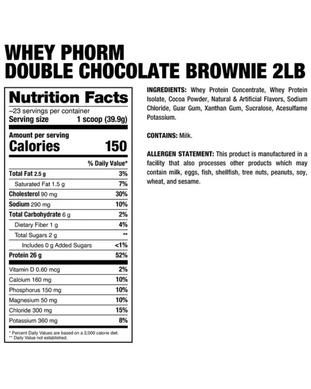 Whey Phorm 2lb Double Chocolate Nueva