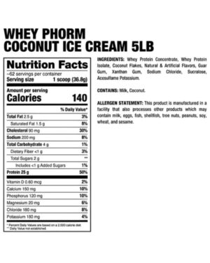 Whey Phorm 5lb Coconut Ice Cream