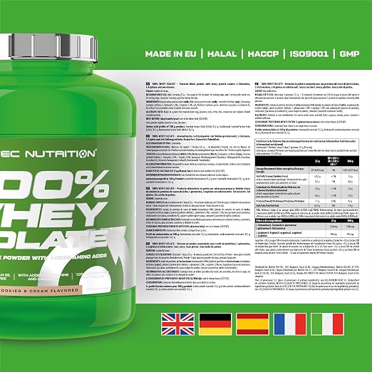 100% Whey Protein Isolate 5lb Cookies Cream