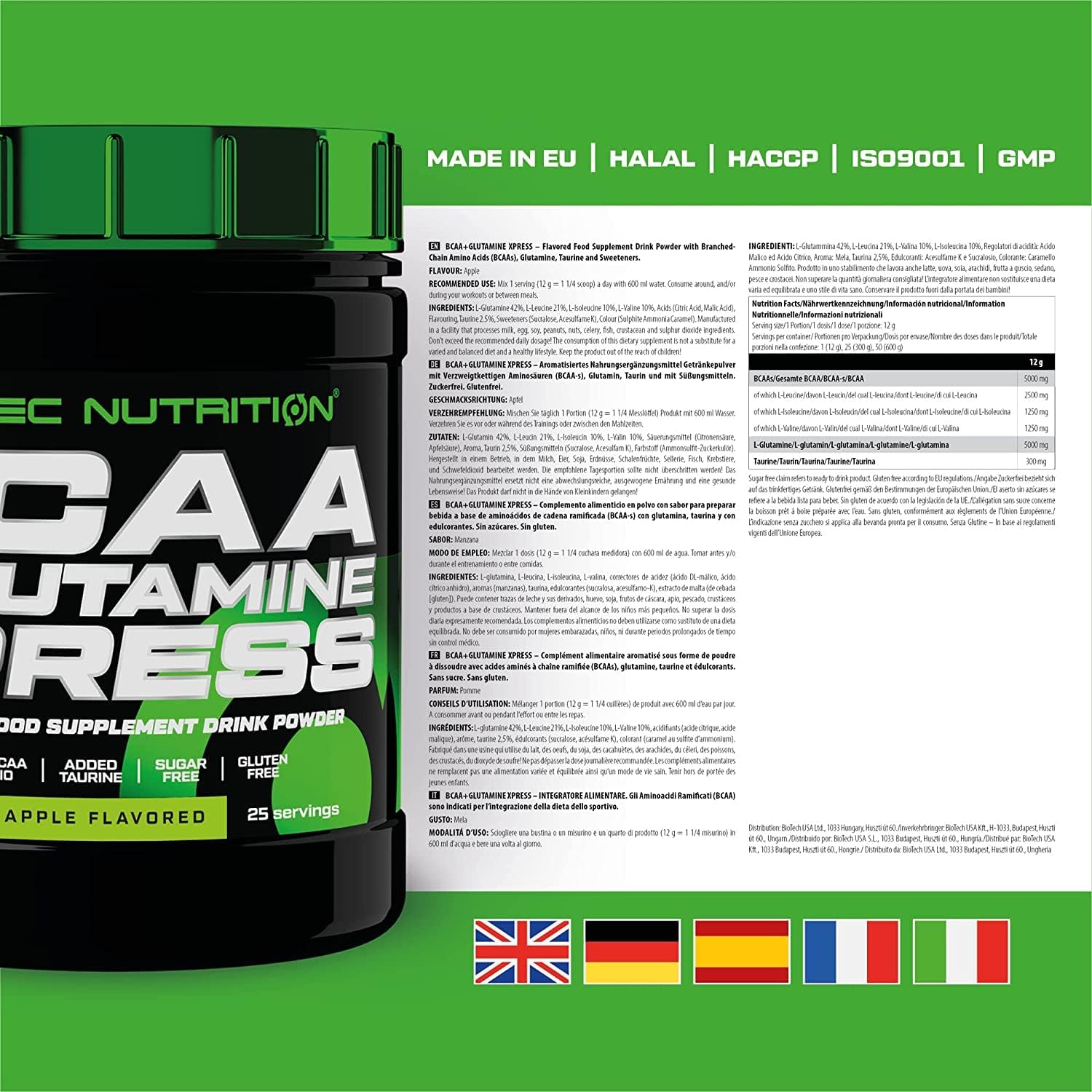 Bcaa+glutamine Xpress x 50serv. Apple