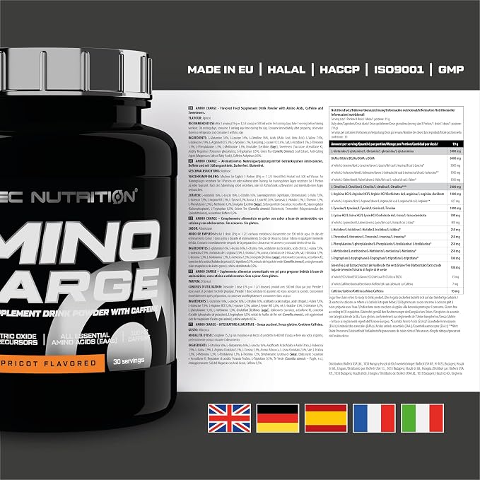 Amino Charge Apricop Flavored x 30 Serv.